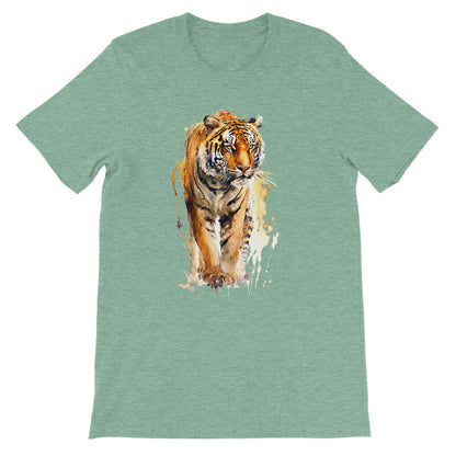 Watercolour Strong Tiger Painting Unisex Short Sleeve T-Shirt