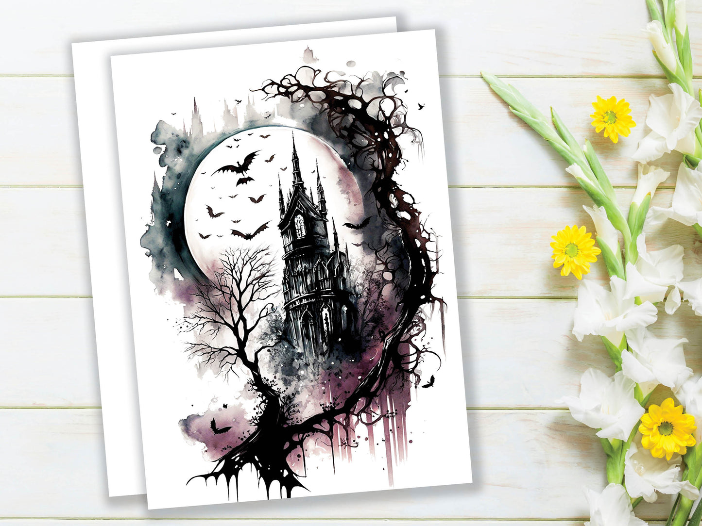 Gothic Ink and New Full Moon Greeting Card