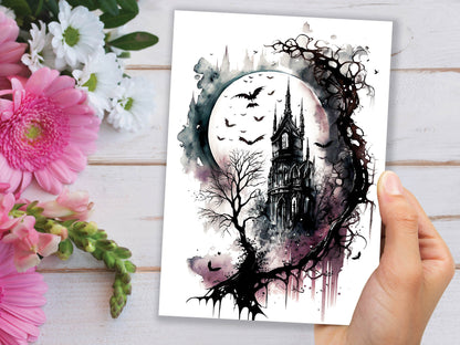 Gothic Ink and New Full Moon Greeting Card