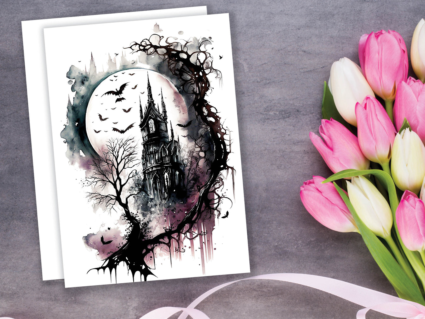 Gothic Ink and New Full Moon Greeting Card