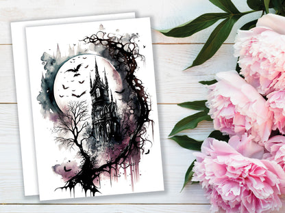 Gothic Ink and New Full Moon Greeting Card