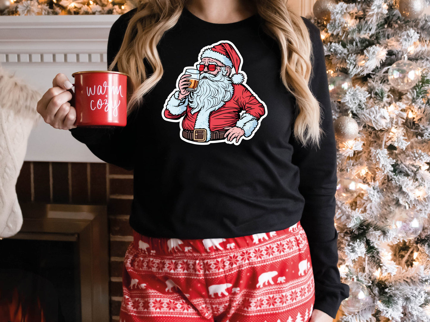 Drunk Santa Christmas Jumper Unisex Sweatshirt Funny Father Xmas Down the Pub Drinking a Pint Unique Design New for 2023