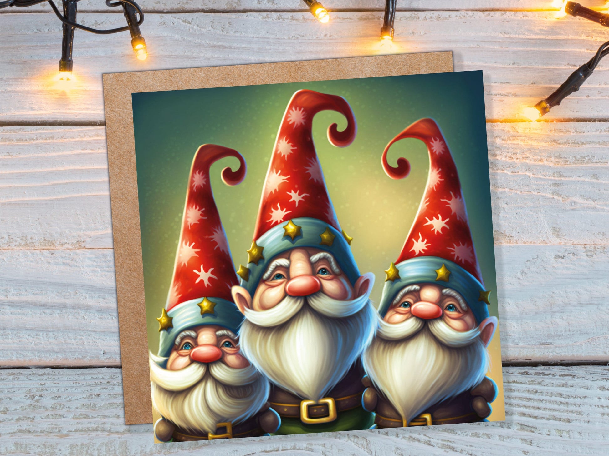 Christmas Gnomes Cards Cute Little Friendly Dwarves Red Festive Hats and White Beards Magical Gnome Elf Cards For Family Friends Xmas 2023