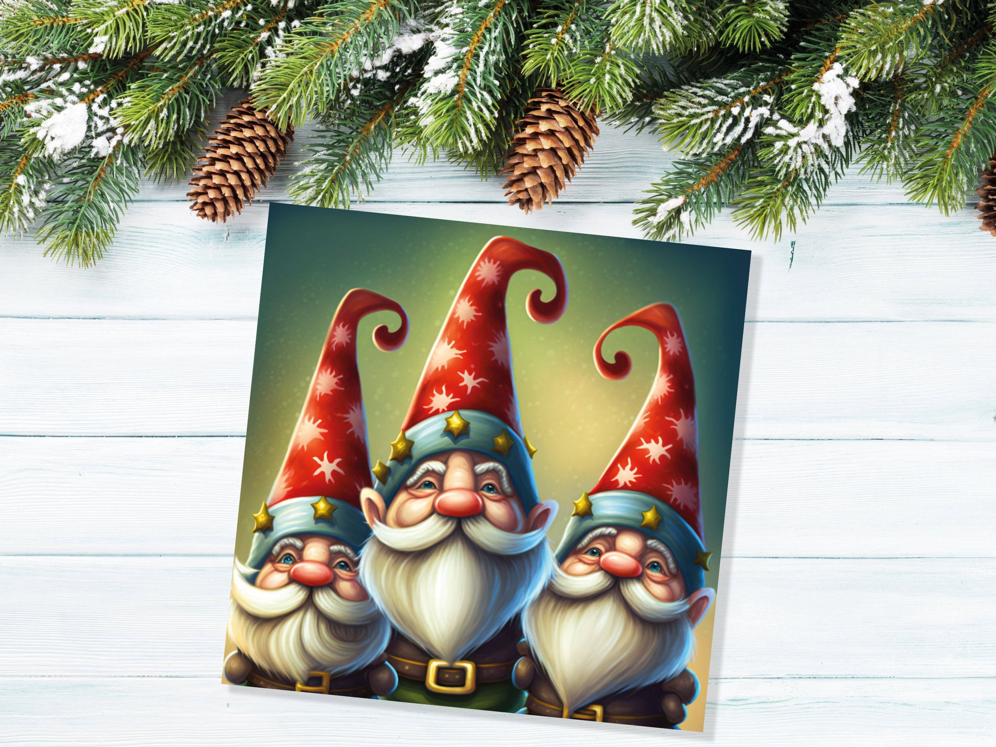 Christmas Gnomes Cards Cute Little Friendly Dwarves Red Festive Hats and White Beards Magical Gnome Elf Cards For Family Friends Xmas 2023