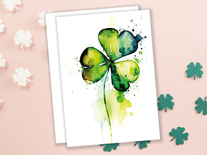 Watercolour Delightful Shamrock Greeting Card