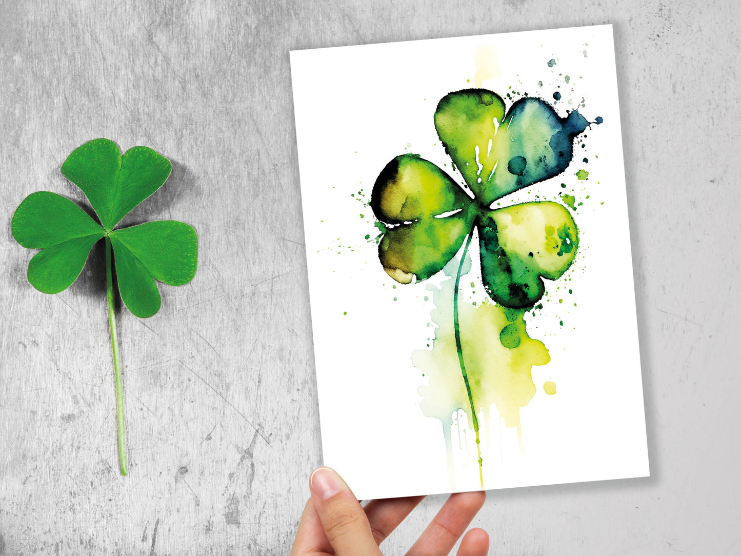 Watercolour Delightful Shamrock Greeting Card