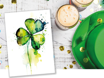 Watercolour Delightful Shamrock Greeting Card