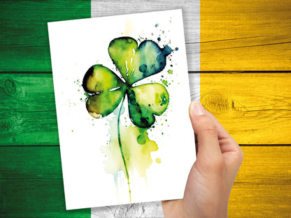 Watercolour Delightful Shamrock Greeting Card