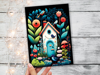 Whimsical Elegant House Illustration Greeting Card