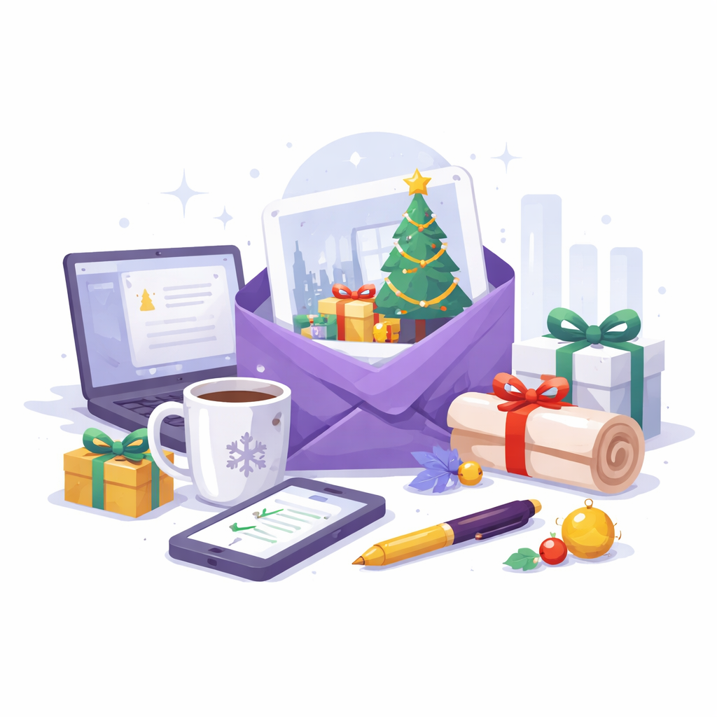 Professional Christmas celebration in elegant business setting